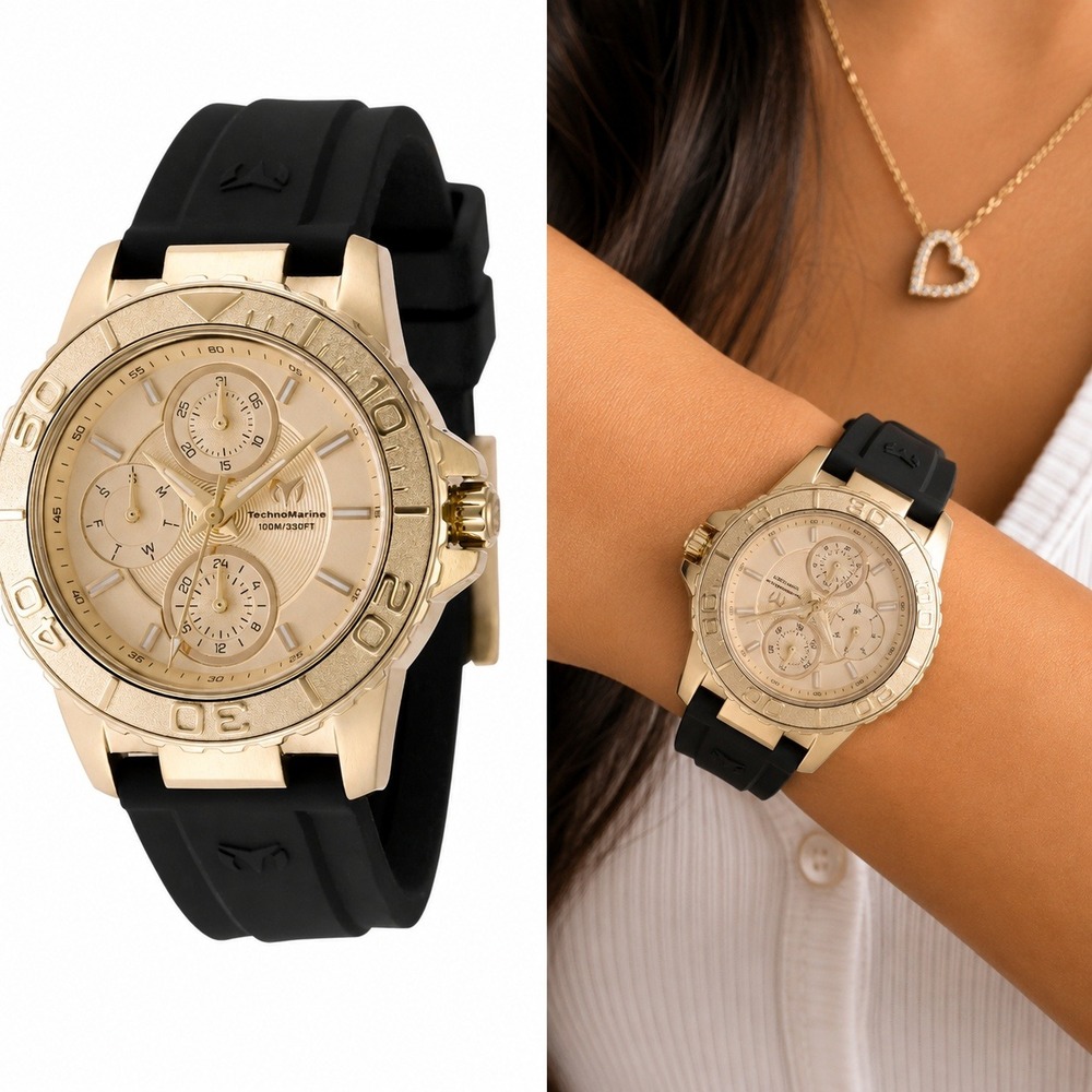 NEW TechnoMarine Sea Grace Women's Watch 36mm, Black TM-725016 Box Included #466